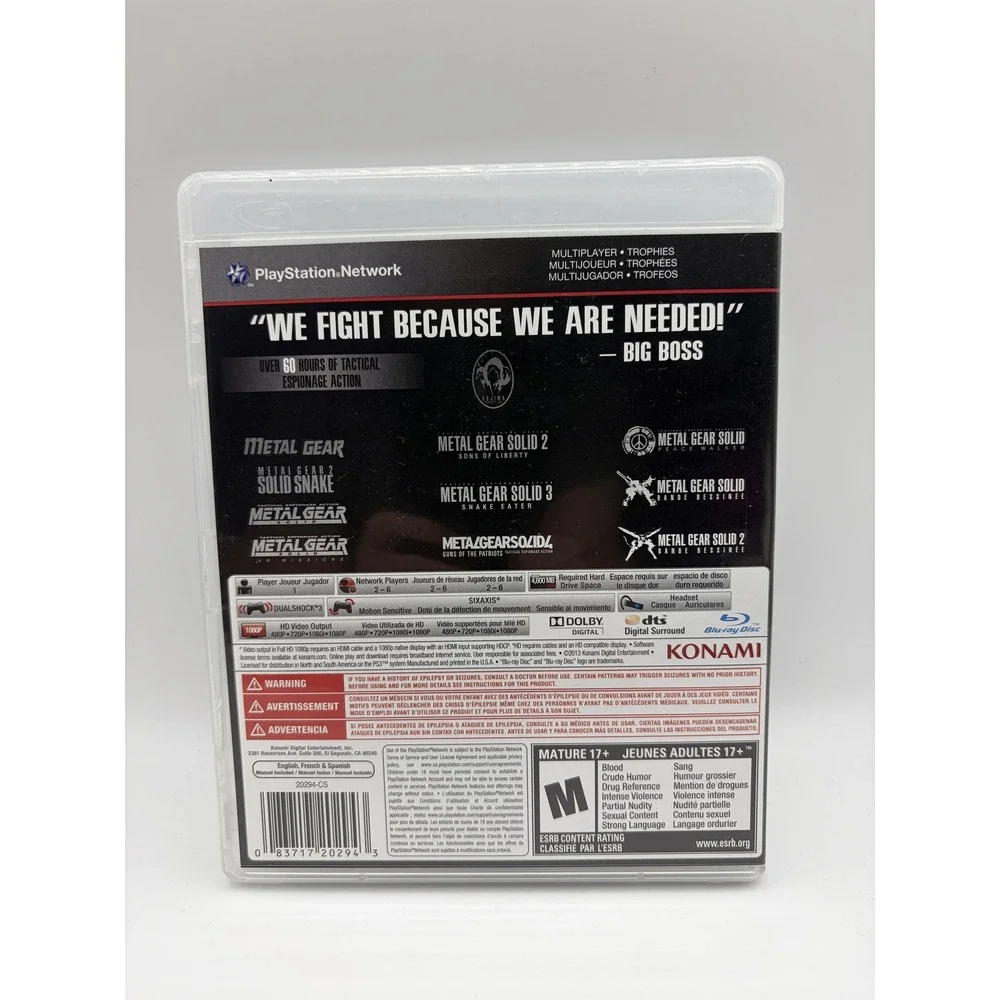 Metal Gear Solid Legacy Collection 1987-2012 Sony PS3 2 Disc Game CIB Konami